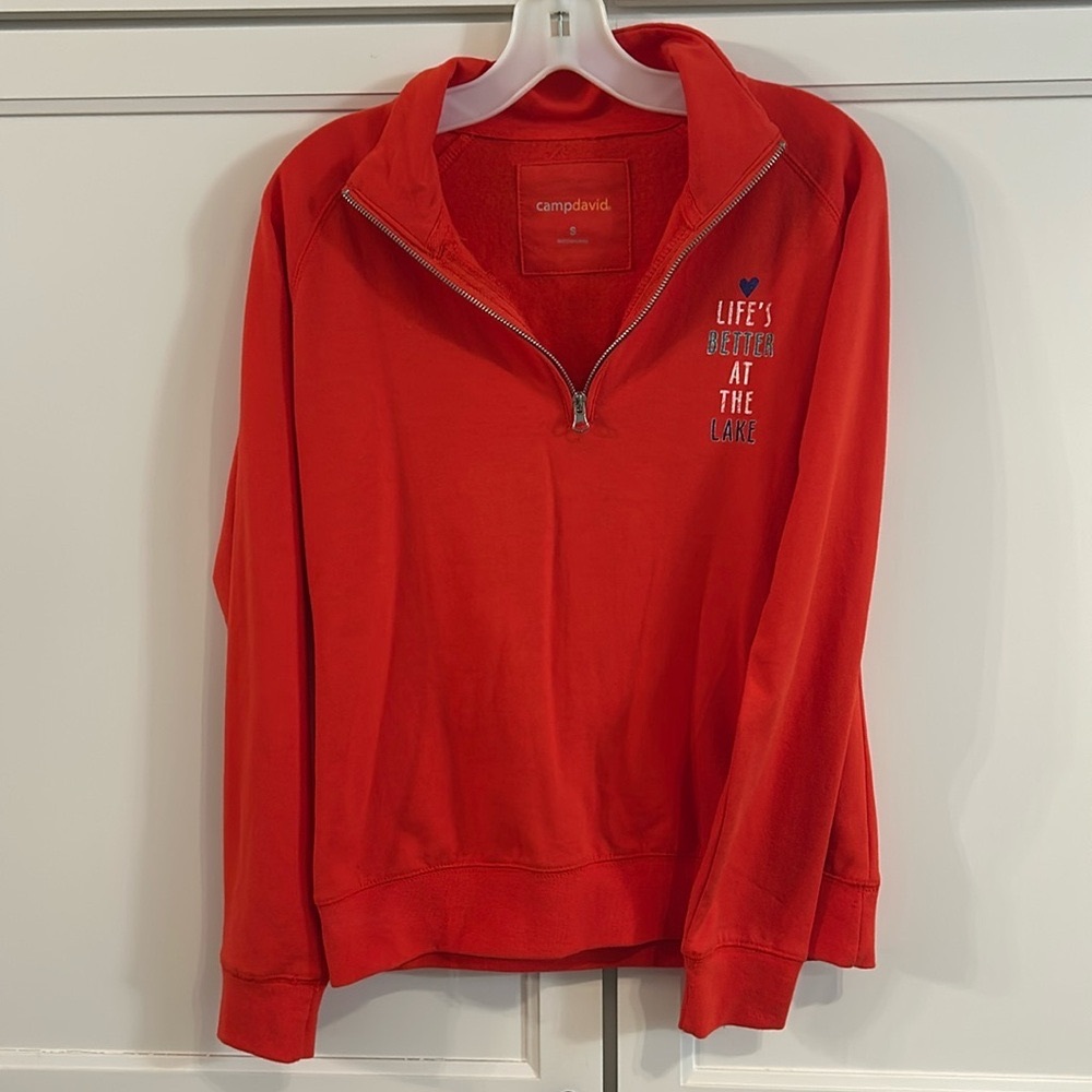 CampDavid “Life’s Better at the Lake” 1/4 zip sweatshirt. Sz S. Like new.